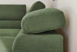 KAWOLA Sofa DELIA Ecksofa Feincord olivgrün