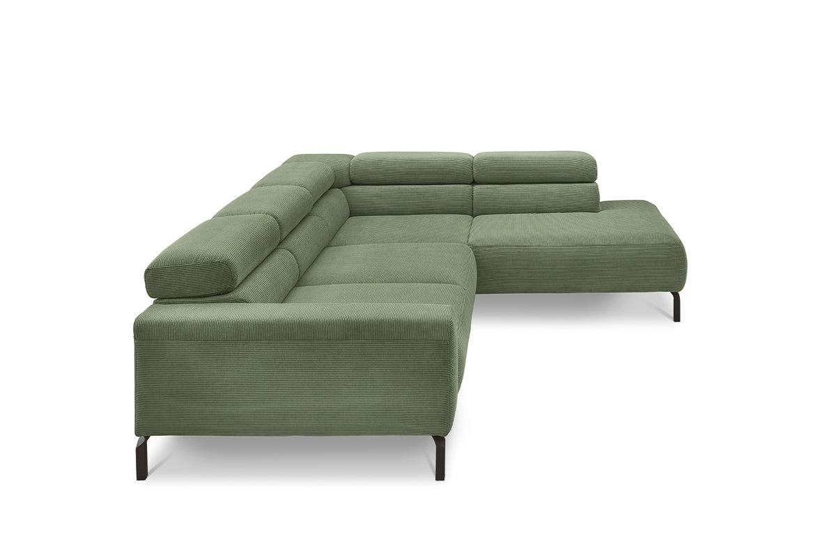 KAWOLA Sofa DELIA Ecksofa Feincord olivgrün