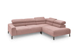 KAWOLA Sofa DELIA Ecksofa Feincord rosa