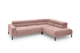 KAWOLA Sofa DELIA Ecksofa Feincord rosa