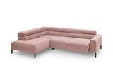 KAWOLA Sofa DELIA Ecksofa Feincord rosa