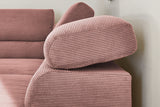 KAWOLA Sofa DELIA Ecksofa Feincord rosa
