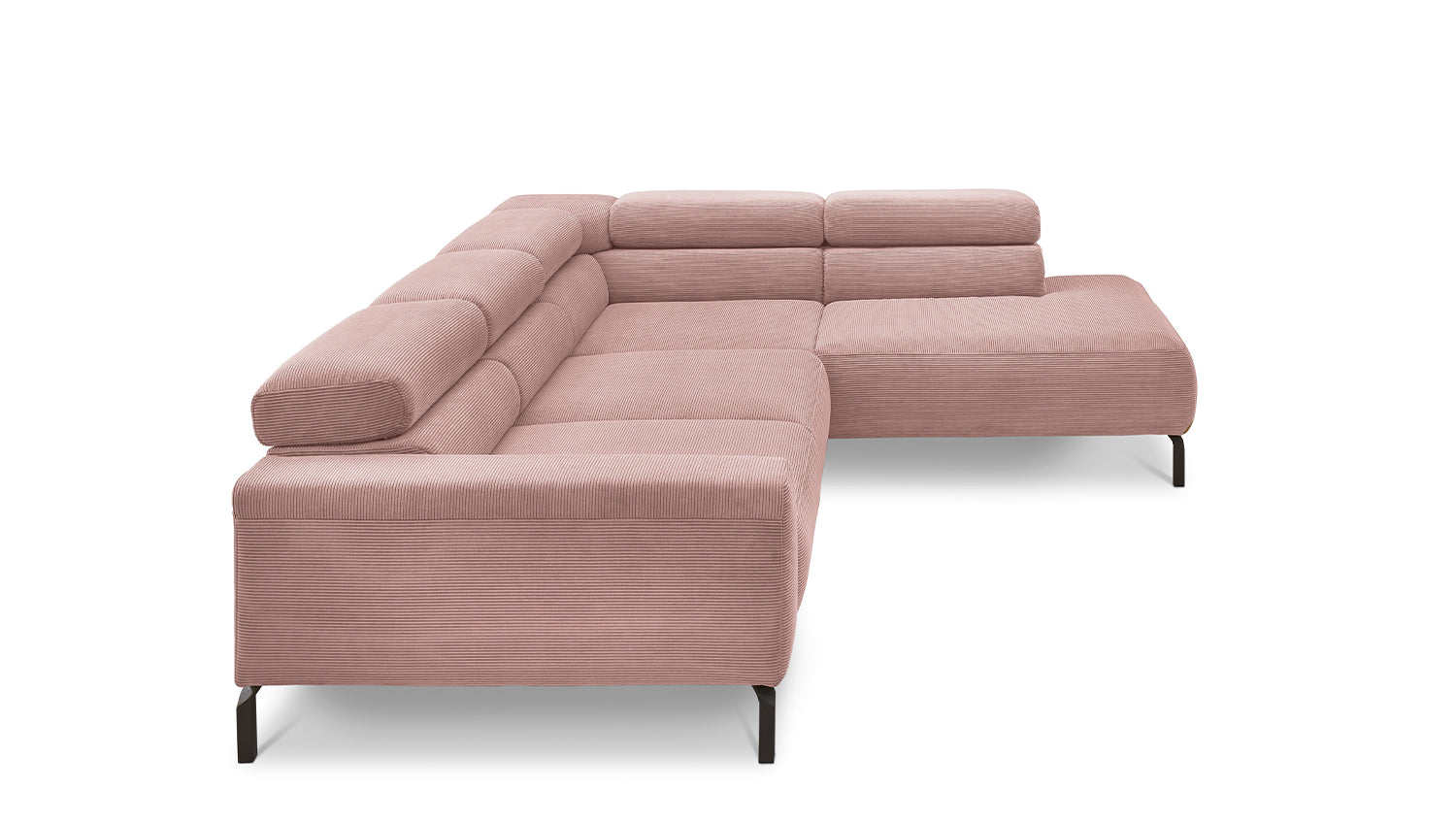 KAWOLA Sofa DELIA Ecksofa Feincord rosa
