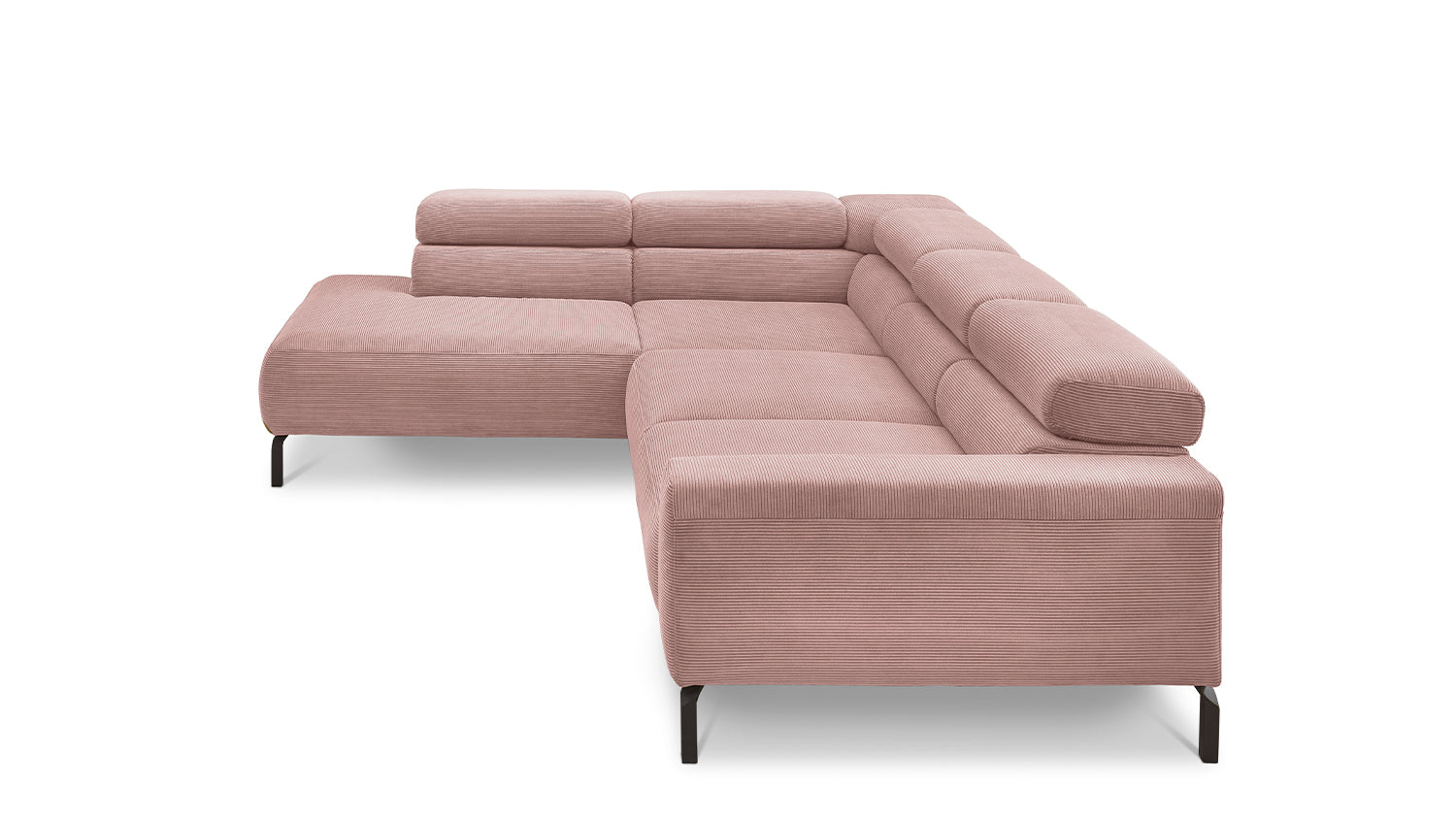 KAWOLA Sofa DELIA Ecksofa Feincord rosa