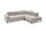 KAWOLA Sofa DELIA Ecksofa Feincord silber