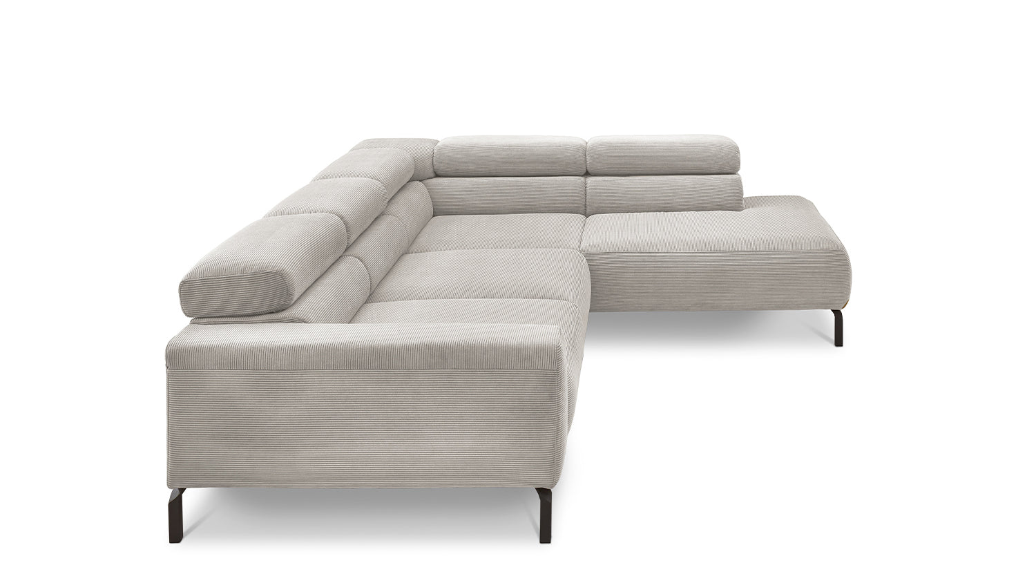 KAWOLA Sofa DELIA Ecksofa Feincord silber