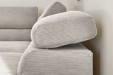 KAWOLA Sofa DELIA Ecksofa Feincord silber