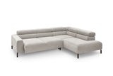 KAWOLA Sofa DELIA Ecksofa Feincord silber