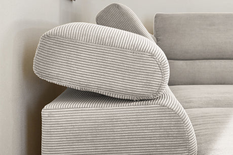 KAWOLA Sofa DELIA Ecksofa Feincord silber