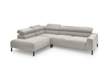 KAWOLA Sofa DELIA Ecksofa Feincord silber