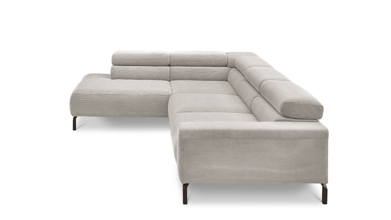 KAWOLA Sofa DELIA Ecksofa Feincord silber