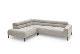 KAWOLA Sofa DELIA Ecksofa Feincord silber