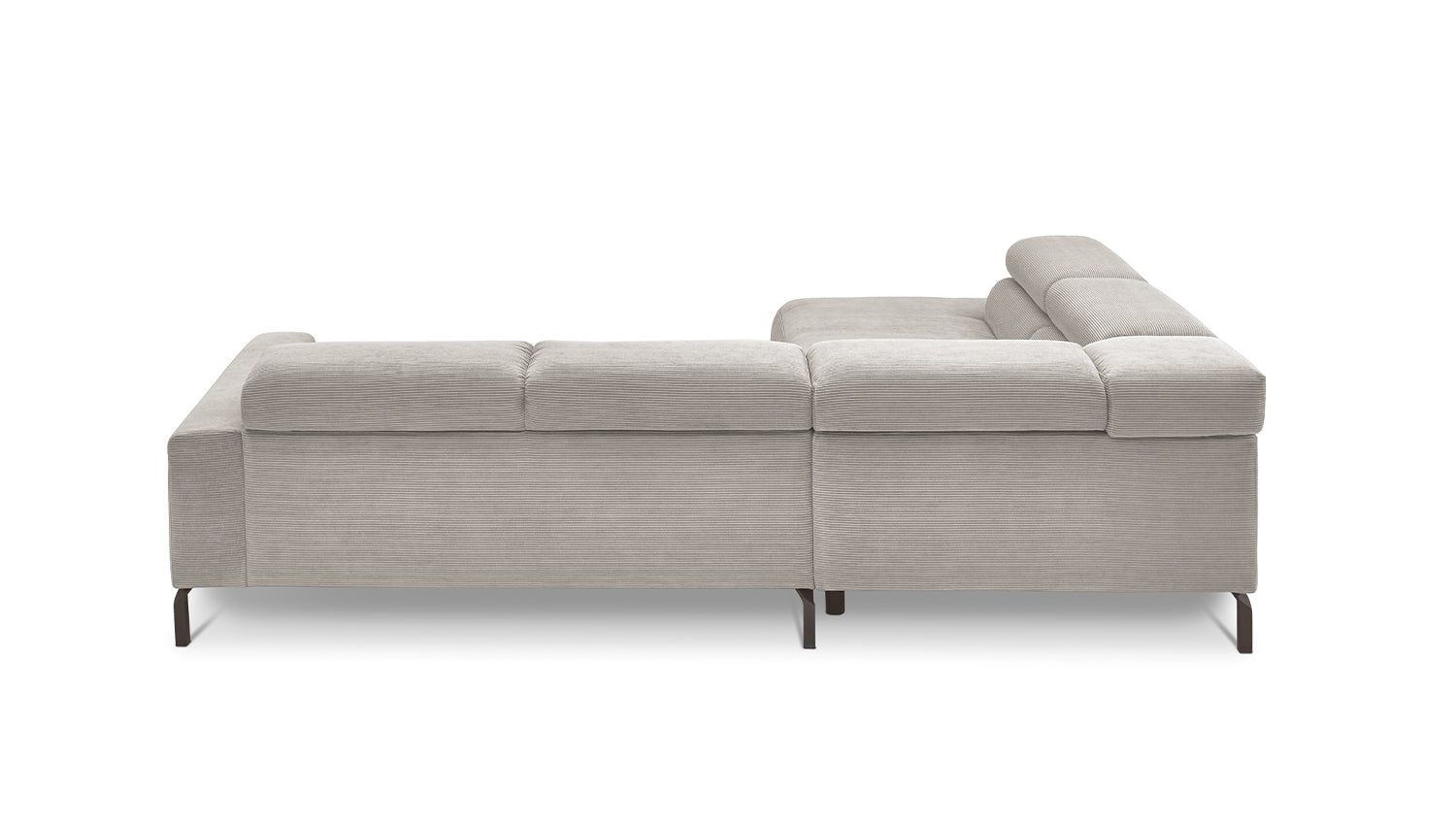 KAWOLA Sofa DELIA Ecksofa Feincord silber