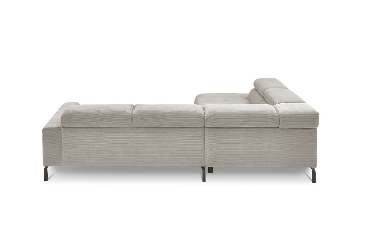 KAWOLA Sofa DELIA Ecksofa Feincord silber