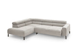 KAWOLA Sofa DELIA Ecksofa Feincord silber
