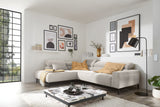 KAWOLA Sofa DELIA Ecksofa Feincord silber, Links, Relaxfunktion