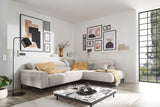 KAWOLA Sofa DELIA Ecksofa Feincord silber, Rechts, Relaxfunktion