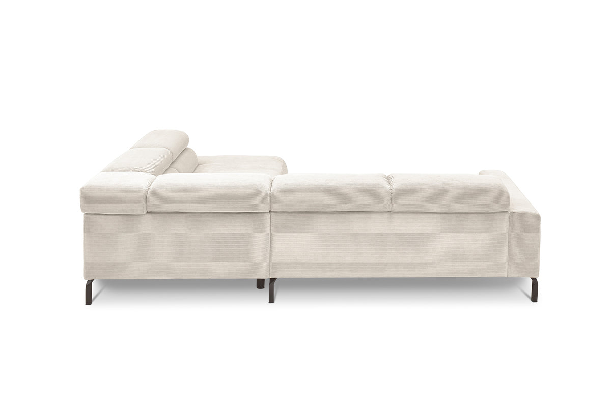 KAWOLA Sofa DELIA Ecksofa Feincord weiß