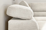 KAWOLA Sofa DELIA Ecksofa Feincord weiß