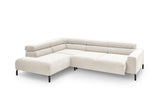 KAWOLA Sofa DELIA Ecksofa Feincord weiß