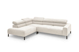 KAWOLA Sofa DELIA Ecksofa Feincord weiß