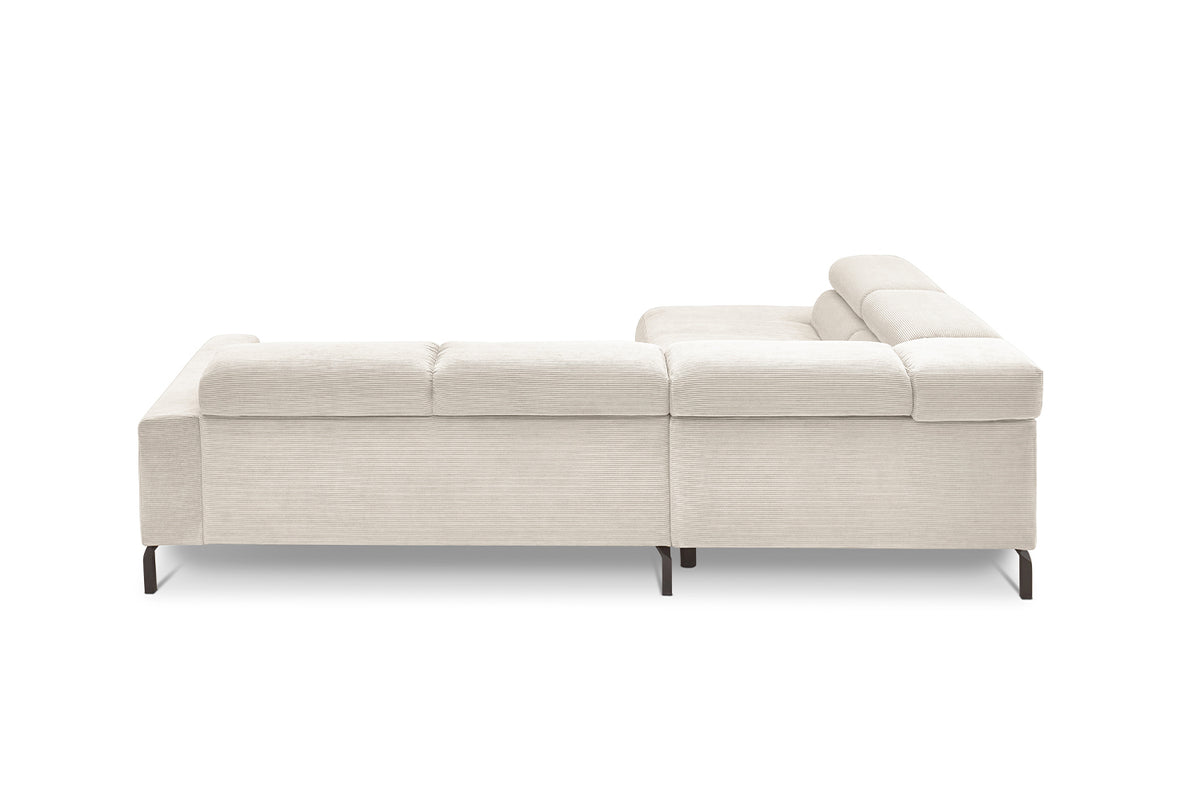 KAWOLA Sofa DELIA Ecksofa Feincord weiß
