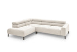 KAWOLA Sofa DELIA Ecksofa Feincord weiß