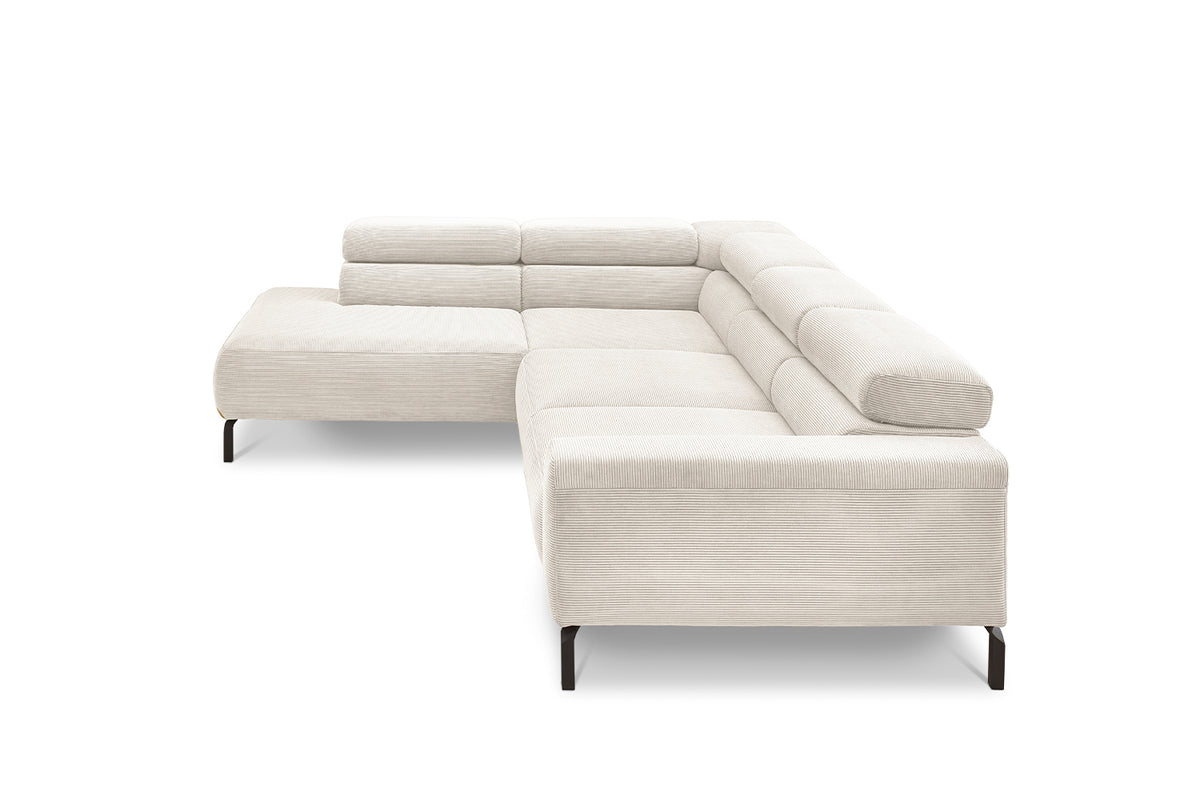KAWOLA Sofa DELIA Ecksofa Feincord weiß