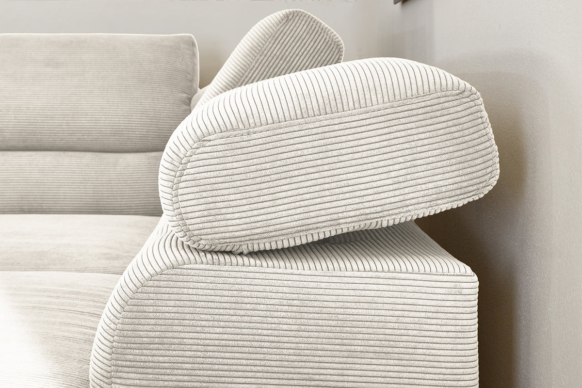 KAWOLA Sofa DELIA Ecksofa Feincord weiß