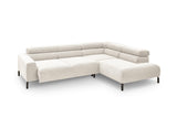 KAWOLA Sofa DELIA Ecksofa Feincord weiß