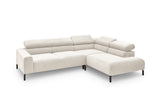 KAWOLA Sofa DELIA Ecksofa Feincord weiß