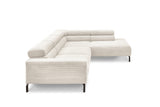 KAWOLA Sofa DELIA Ecksofa Feincord weiß