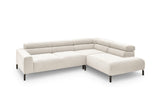 KAWOLA Sofa DELIA Ecksofa Feincord weiß