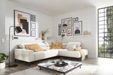 KAWOLA Sofa DELIA Ecksofa Feincord weiß, Rechts, Ohne Komfortfunktion