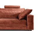 KAWOLA Sofa ETICO Ecksofa Mega-Wohnlandschaft Velvet rostrot