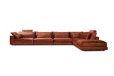 KAWOLA Sofa ETICO Ecksofa Mega-Wohnlandschaft Velvet rostrot