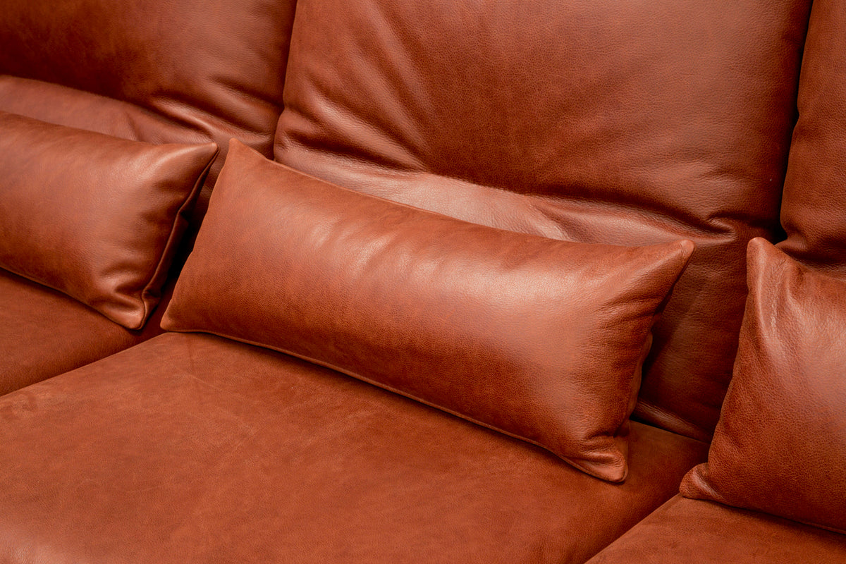 KAWOLA Sofa FENICE Ecksofa Leder burgunderrot