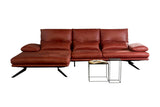 KAWOLA Sofa FENICE Ecksofa Leder burgunderrot
