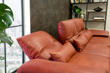 KAWOLA Sofa FENICE Ecksofa Leder burgunderrot