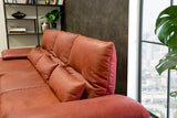 KAWOLA Sofa FENICE Ecksofa Leder burgunderrot