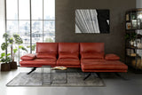 KAWOLA Sofa FENICE Ecksofa Leder burgunderrot, Rechts