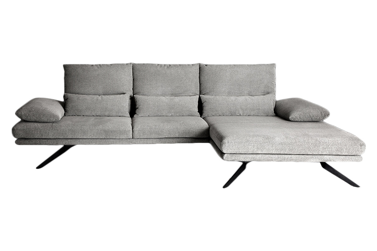 KAWOLA Sofa FENICE Ecksofa Stoff hellgrau