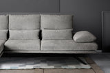 KAWOLA Sofa FENICE Ecksofa Stoff hellgrau