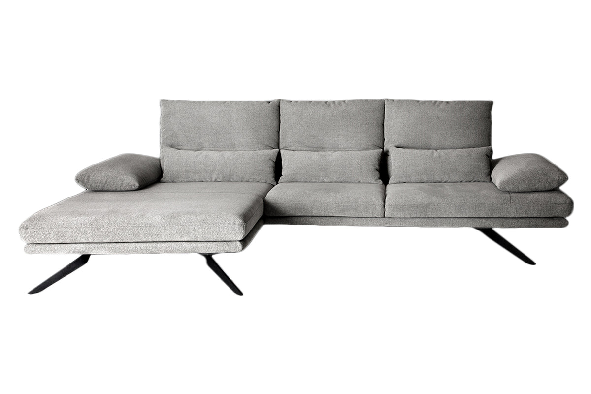 KAWOLA Sofa FENICE Ecksofa Stoff hellgrau