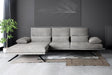 KAWOLA Sofa FENICE Ecksofa Stoff hellgrau, Links
