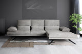 KAWOLA Sofa FENICE Ecksofa Stoff hellgrau, Rechts