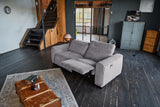 KAWOLA Sofa FINN 3-Sitzer mit Relaxfunktion Cord grau