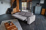 KAWOLA Sofa FINN 3-Sitzer mit Relaxfunktion Cord grau