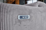 KAWOLA Sofa FINN 3-Sitzer mit Relaxfunktion Cord grau