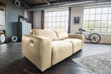 KAWOLA Sofa FINN 3-Sitzer mit Relaxfunktion Leder cremeweiß